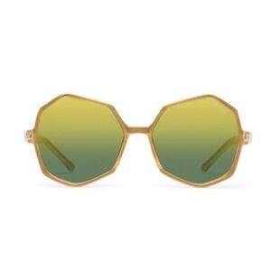 Komono Sunglasses NEW Women's Geometric Gold Clear Bonnie